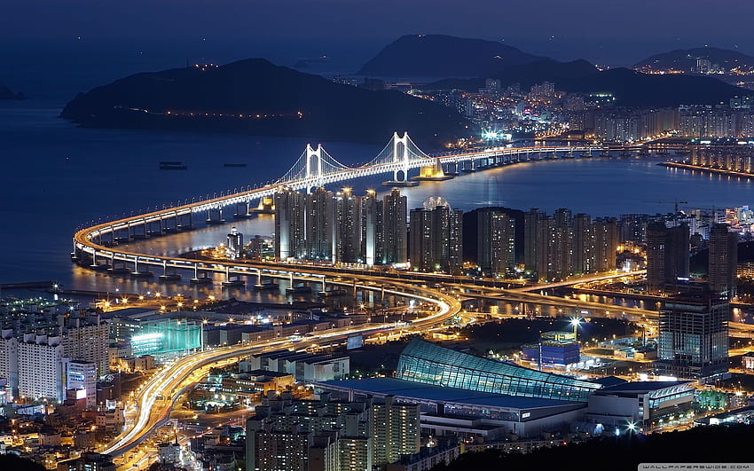 Busan South Korea City, Night City Korean HD wallpaper