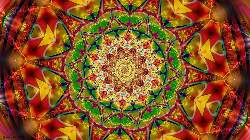 Mandala, Trippy Mandala Wallpaper HD