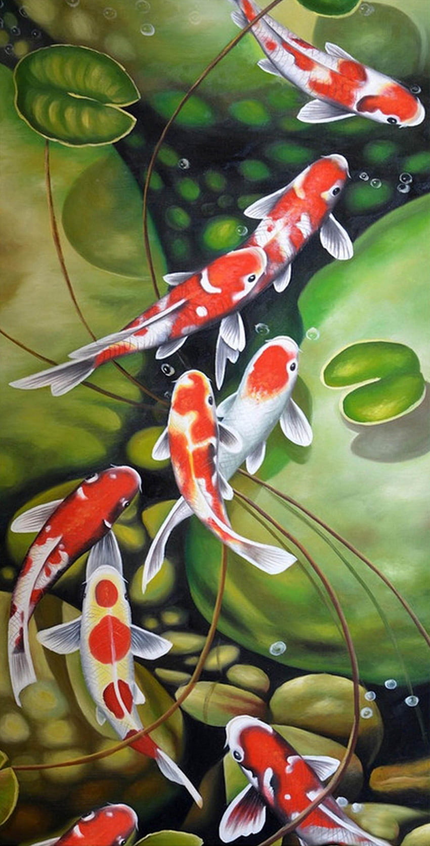 Custom Stair Mural. Koi art, Koi fish drawing, Fish drawings, 3D Koi HD phone wallpaper
