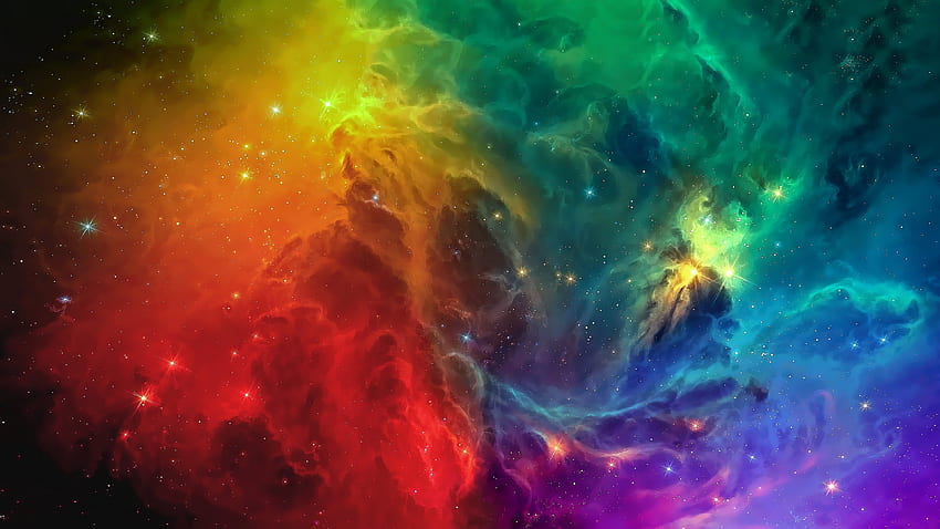 ilustração de galáxia multicolorida papel de parede HD