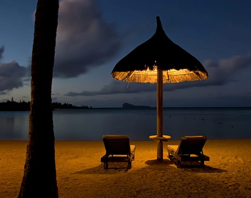 just the two of us, night, moments, sky, relax, beach HD wallpaper