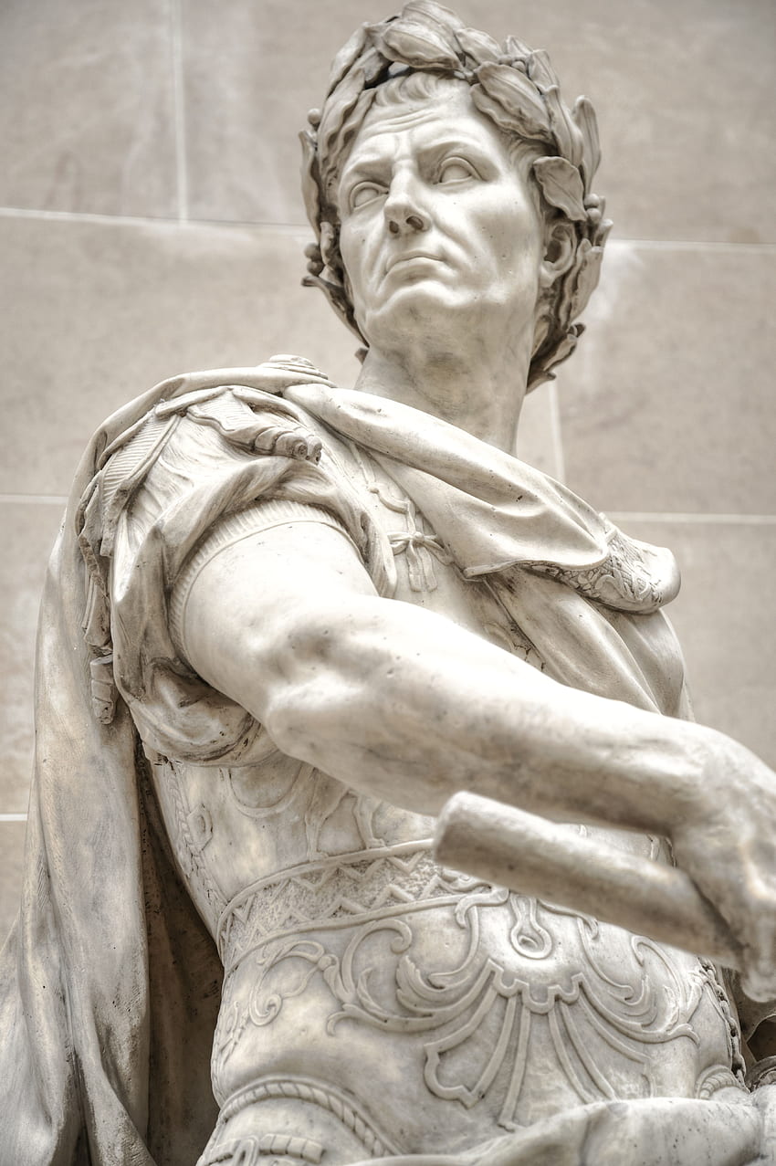 Patung Marmer Julius Caesar · Stok, Patung Romawi wallpaper ponsel HD