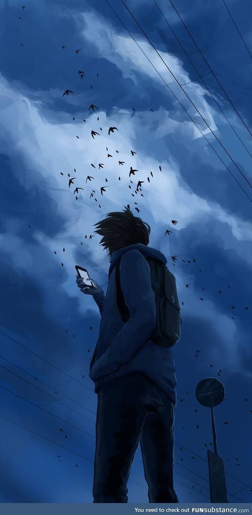 Hier ist noch eins für dich. Anime-Landschaft, Landschaft, Anime-Landschaft, Alone Boy Sad Anime HD-Handy-Hintergrundbild