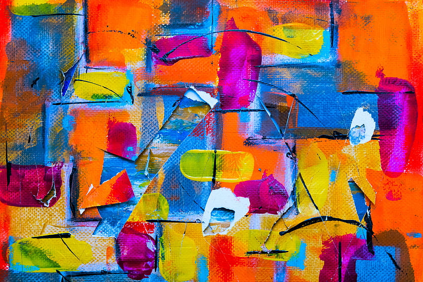 Canvas, brush strokes, artwork, colorful HD wallpaper