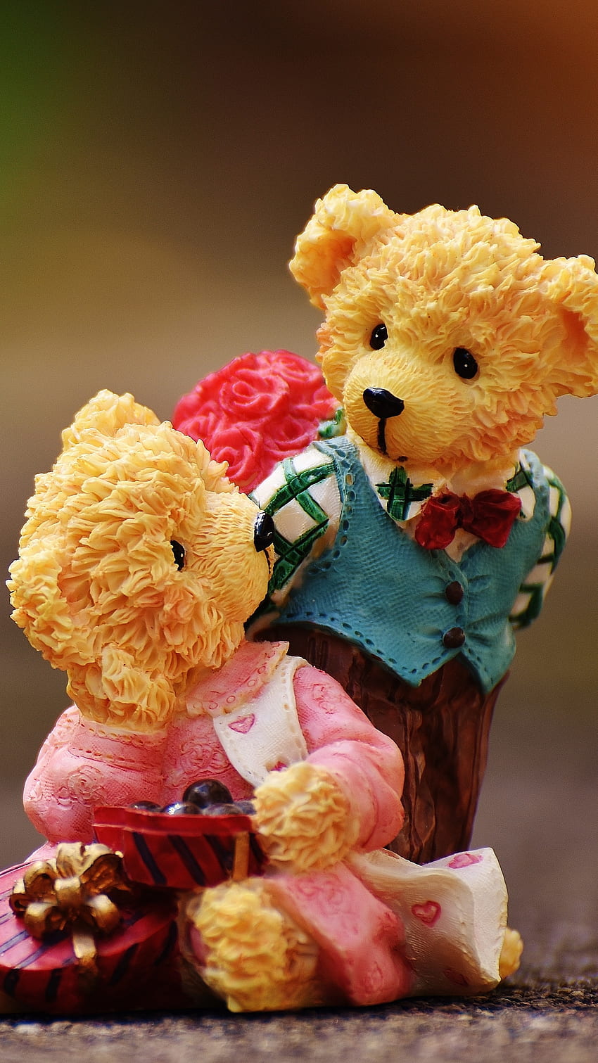 Teddy Wale คู่รักน่ารัก ตุ๊กตาหมี วอลล์เปเปอร์โทรศัพท์ HD