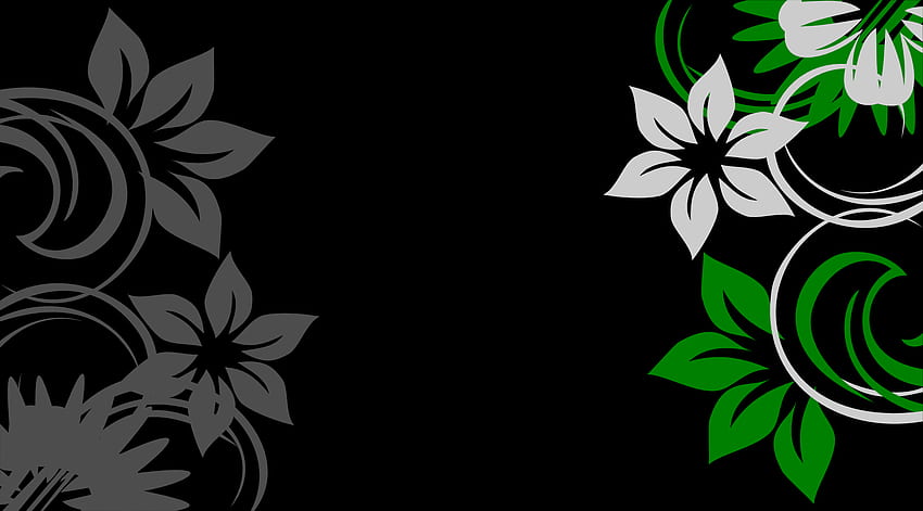 Floral Background GreenSilverGreyBlack by ShadowWeaver97 on [] for your , Mobile & Tablet. Explore Green and Grey . Grey for Walls, Grey Print , Grey HD wallpaper