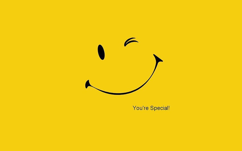 やる気を起こさせる、笑顔、シンプル、黄色 高画質の壁紙