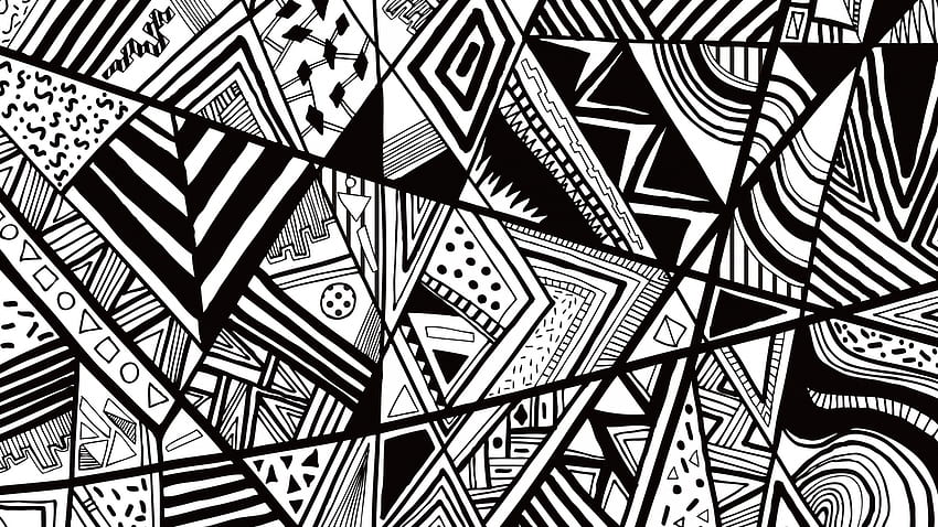 Триъгълно изкуство, бяло, черно, изкуство, абстрактно, рисунка, триъгълник, графити HD тапет