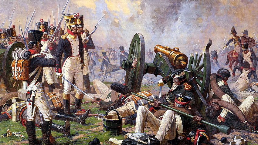 napoleon, war, uniform, alexander averyanov, canon, courage, artillerie, soldier 23200, Napoleonic Wars HD wallpaper