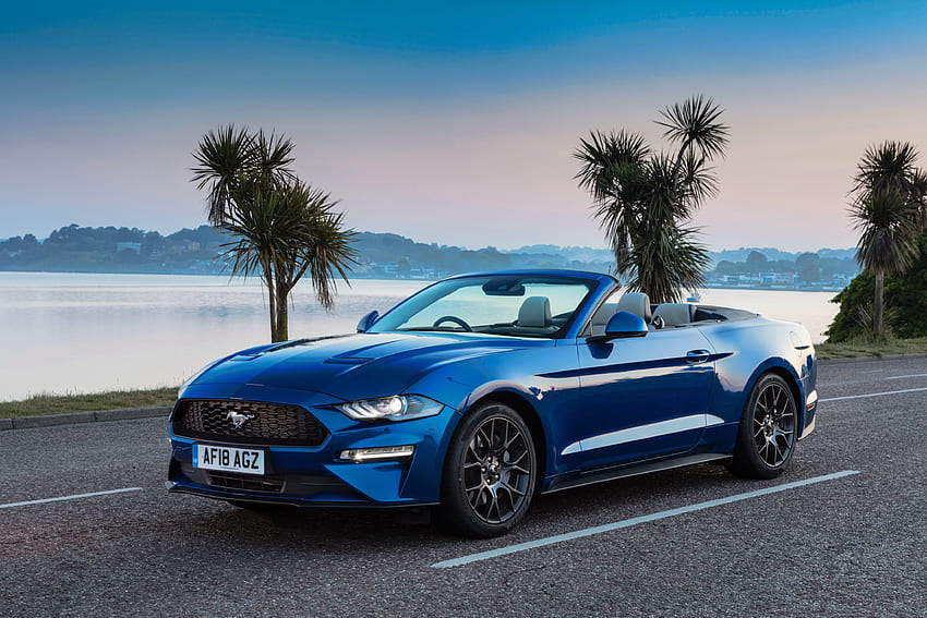 Ford Mustang Ecoboost, convertible, sports car, 2018 HD wallpaper
