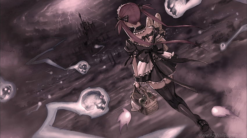 Queen's Blade Anime Girl Skull HD wallpaper