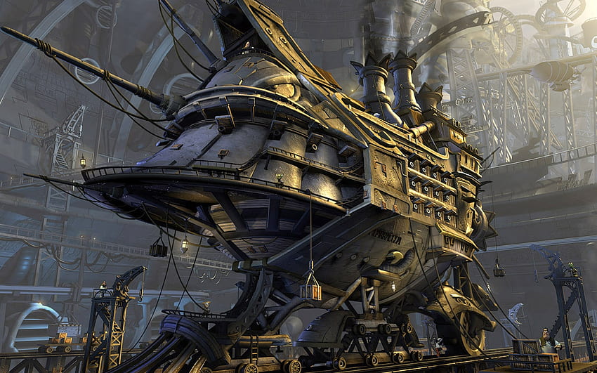 futuristic steampunk final fantasy ix artwork vehicles airship – Abstract Fantasy, Airship Painting HD wallpaper