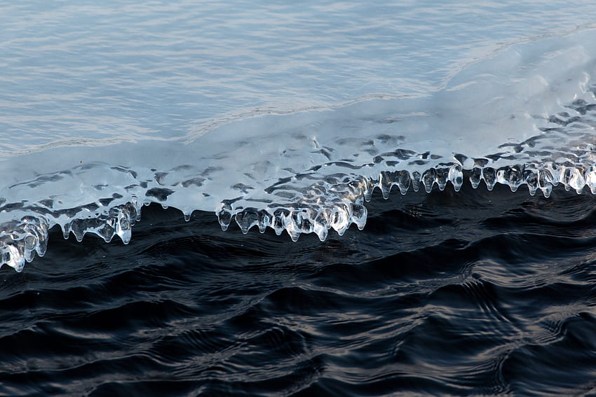 Water, Ice, Waves, Macro, Ripples, Ripple, Ice Floe HD wallpaper