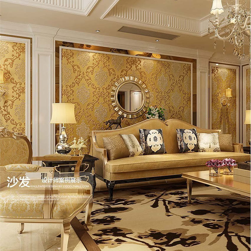 A surpreendente versatilidade do ouro capturado em quarto de luxo Papel de parede de celular HD