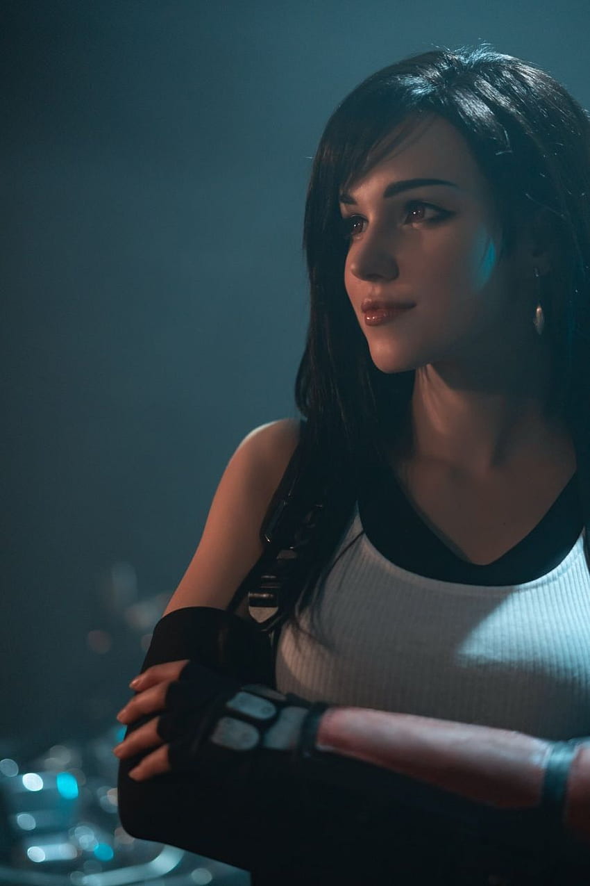 ผู้หญิง โมเดล คอสเพลย์ Shirogane Sama วิดีโอเกม ตัวละครในวิดีโอเกม Tifa Lockhart Fingerless Gloves - Resolution: วอลล์เปเปอร์โทรศัพท์ HD
