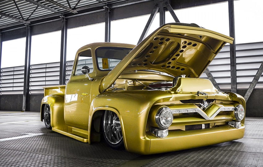 Ford, Yellow, Custom, F100, Old truck for , section ford, Ford F100 HD wallpaper