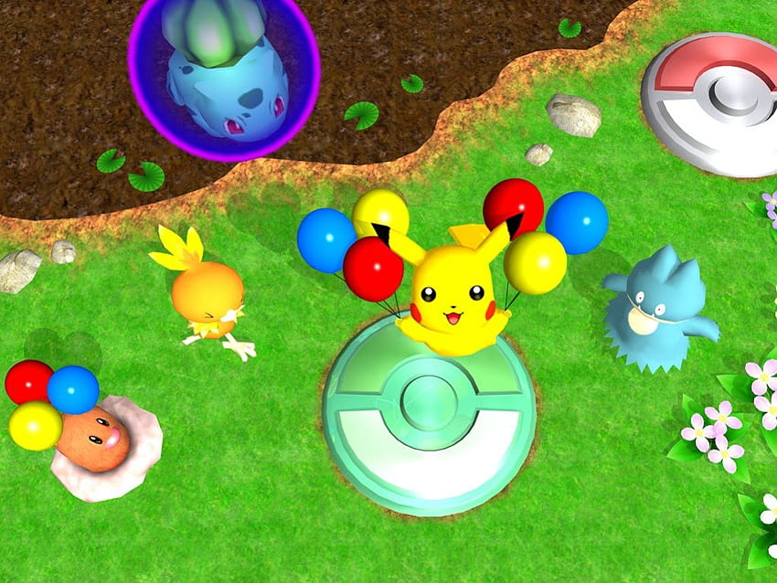 Pokemon Dash, dash, torchic, bulbasaur, pokeball, pikachu, diglett, muchlax, pokemon HD wallpaper