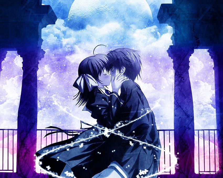 Clannad Tomoya Okazaki and Nagisa Furukawa first kiss scene. Clannad Visual  Novel Anime Game. Key. : r/Clannad