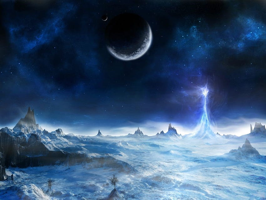Ice Tower - ศิลปะภูมิทัศน์แฟนตาซีมืด, แฟนตาซีน้ำแข็ง วอลล์เปเปอร์ HD