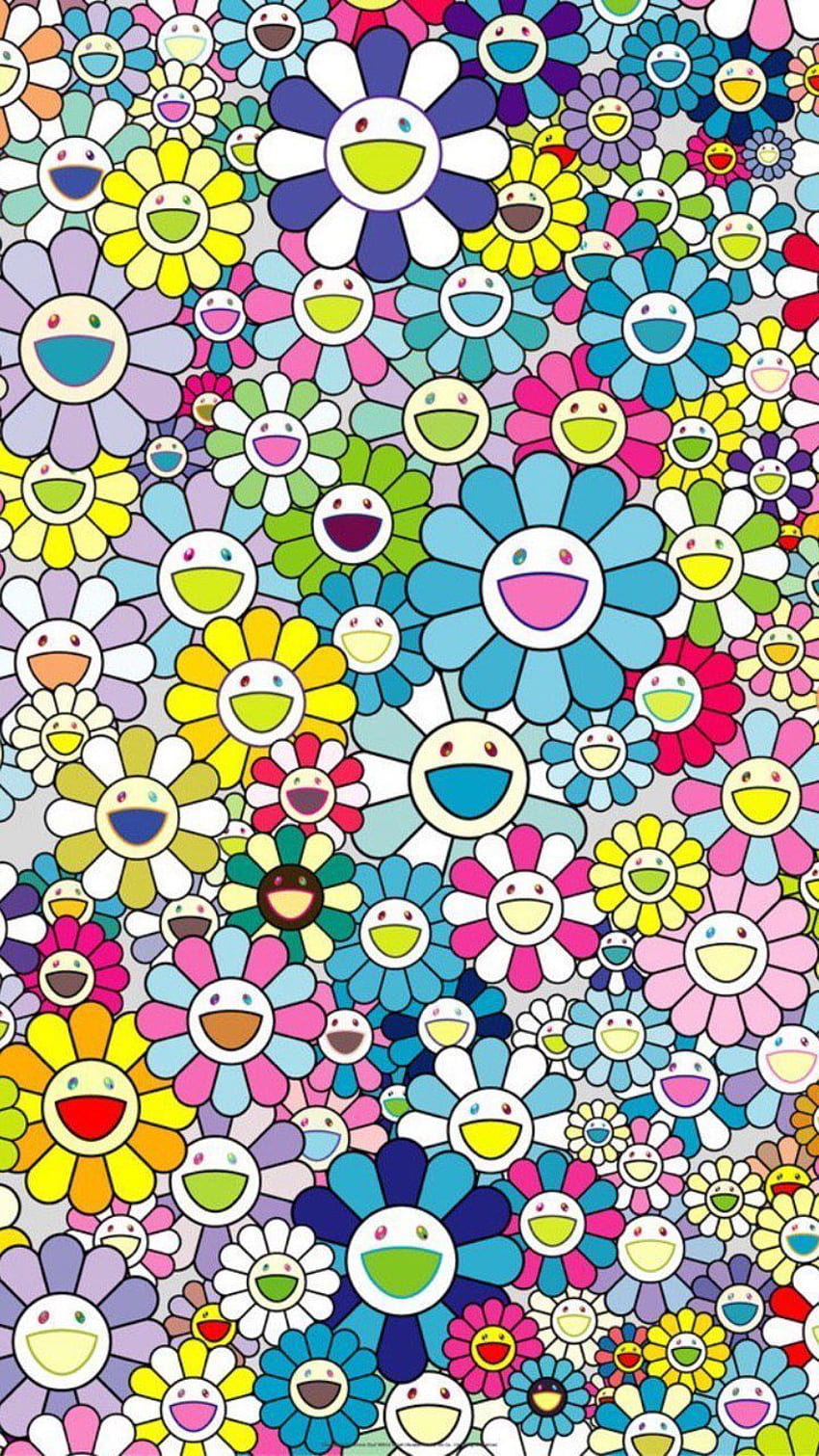 SUPER RARE ☆ LV Louis Vuitton Takashi Murakami Canvas Poster Silk HD phone  wallpaper