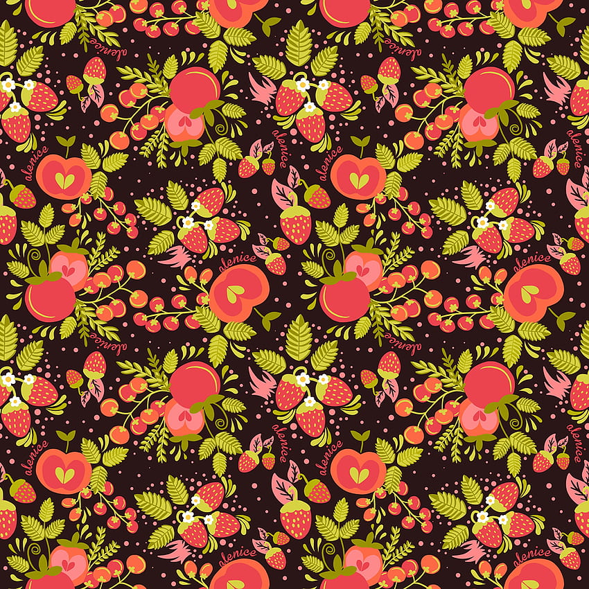 Erdbeere, Kunst, Äpfel, Beeren, Muster, Textur, Texturen, Walderdbeeren HD-Handy-Hintergrundbild