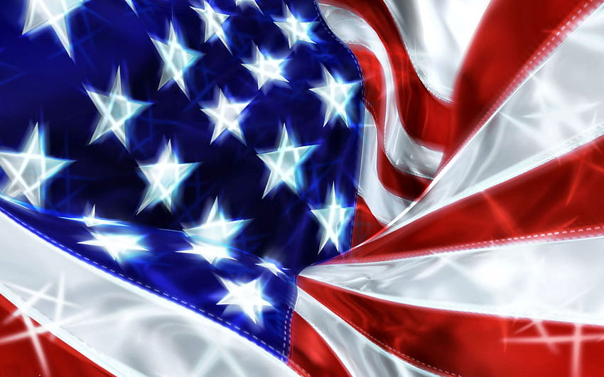 US Flag Stars and Stripes, sztuka, piękny, 4 lipca, ilustracja, uroczystość, grafika, okazja, szeroki ekran, święto, patriotyzm, malarstwo Tapeta HD