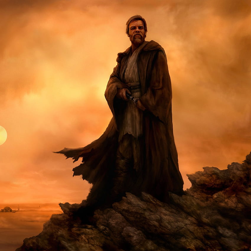 Star Wars Obi Wan Artwork จอแสดงผล iPad Pro Retina, ยนตร์, และพื้นหลัง, Obi-Wan Kenobi TV Series วอลล์เปเปอร์โทรศัพท์ HD
