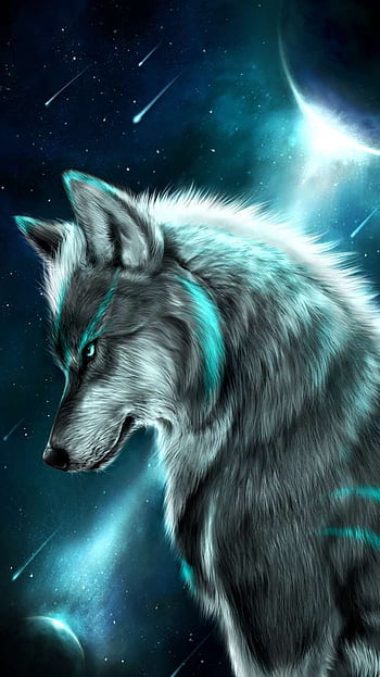 4548862 anime girls, animals, red eyes, fantasy art, wolf - Rare Gallery HD  Wallpapers