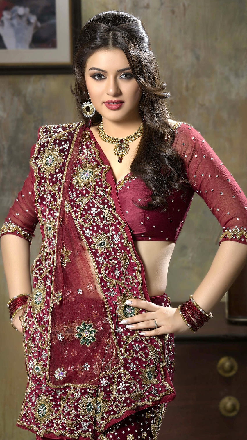Hansika Motwani, Schauspielerin, Modedesign, Schönheit, Bollywood, elegant HD-Handy-Hintergrundbild