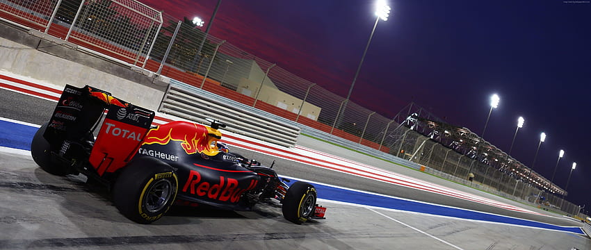 de kart de course Total RedBull noir et rouge sur l'arène de course, Red Bull F1 Fond d'écran HD