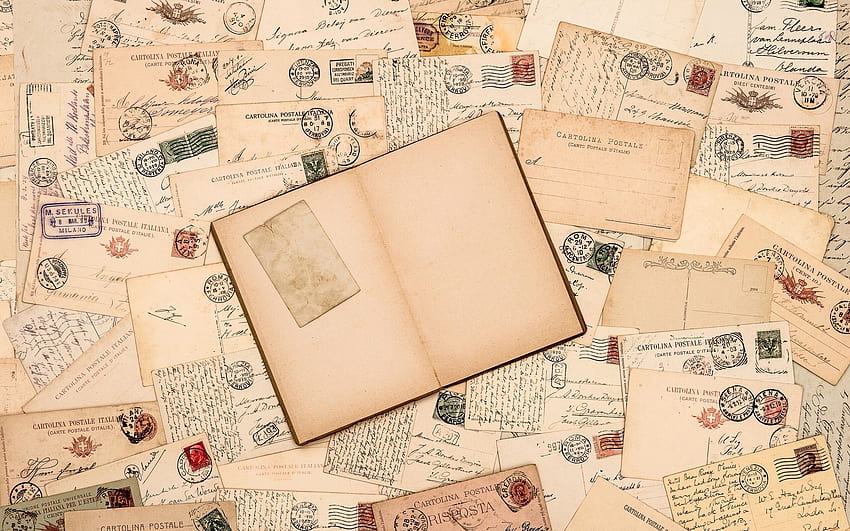 Colección de postales y sellos antiguos. vintage, vintage, Viajes, Postal antigua fondo de pantalla