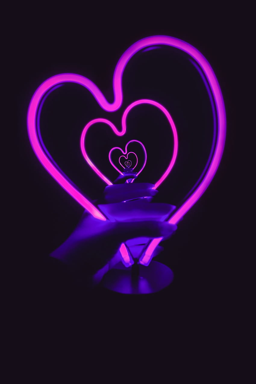 1K+ Neon Heart , Cute Pink Neon Hearts HD phone wallpaper