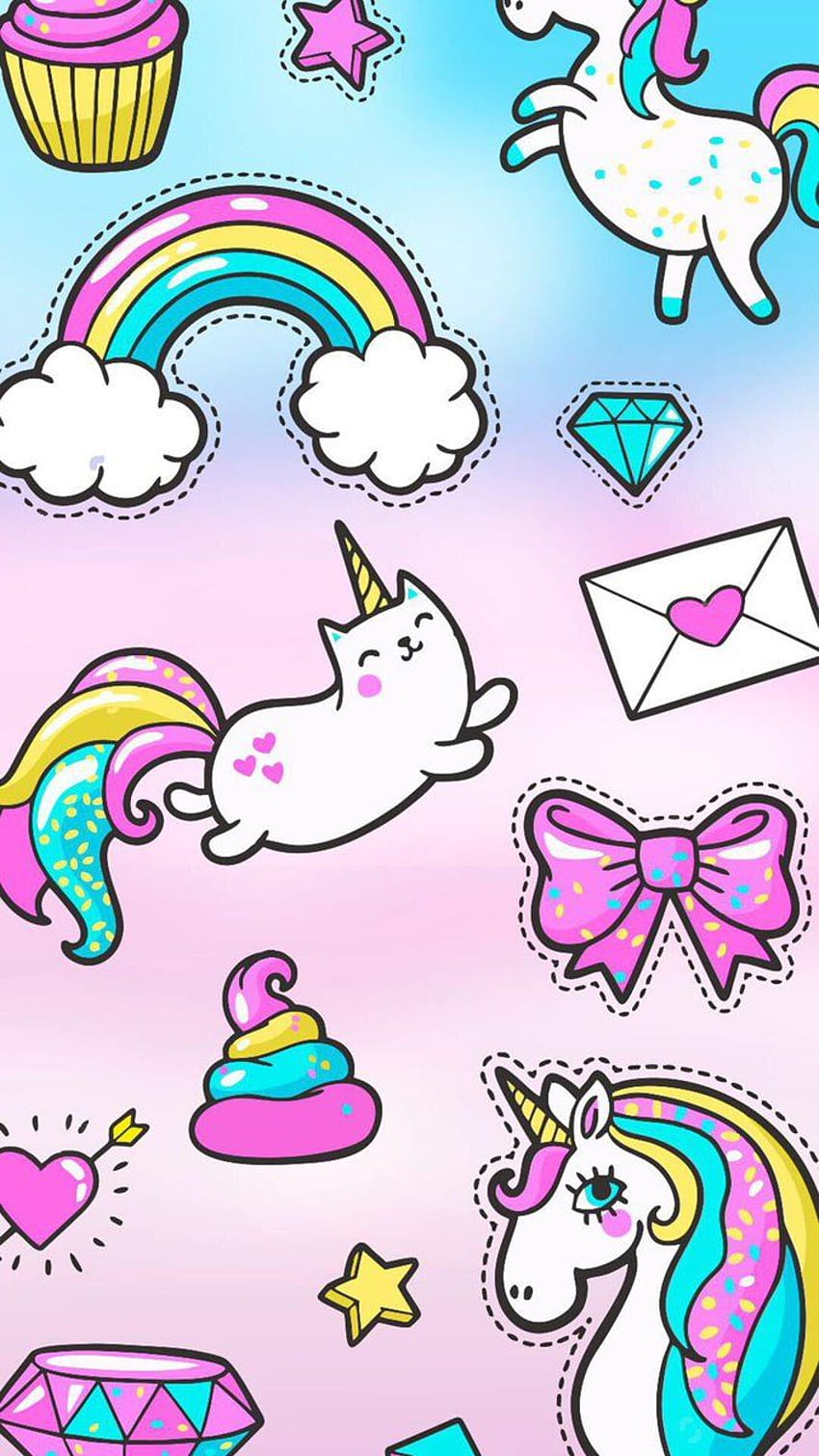 Rainbow Unicorn Cat HD phone wallpaper