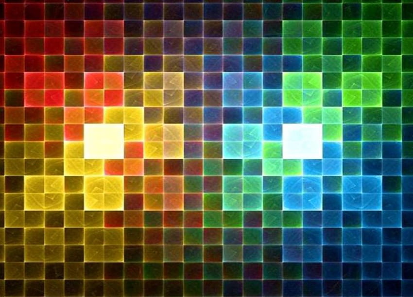 Tiled Rainbow, tiled, rainbow colours, squares HD wallpaper