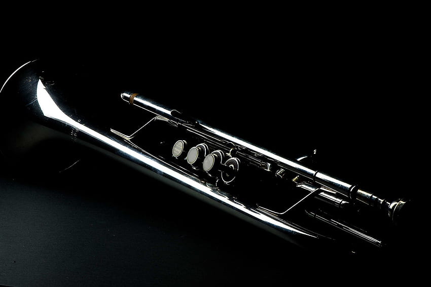 Jazz noir et blanc, trompette Fond d'écran HD