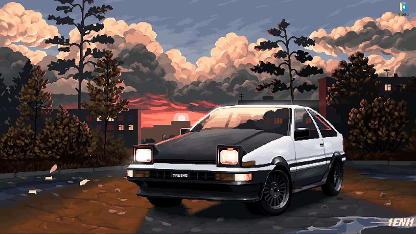 Pixel Toyota AE86 at sunset - live on , AE86 Trueno HD wallpaper