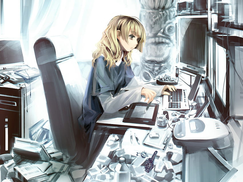 realistyczna dziewczyna anime, anime, sztuka, rysunek, komputer, dziewczyna Tapeta HD