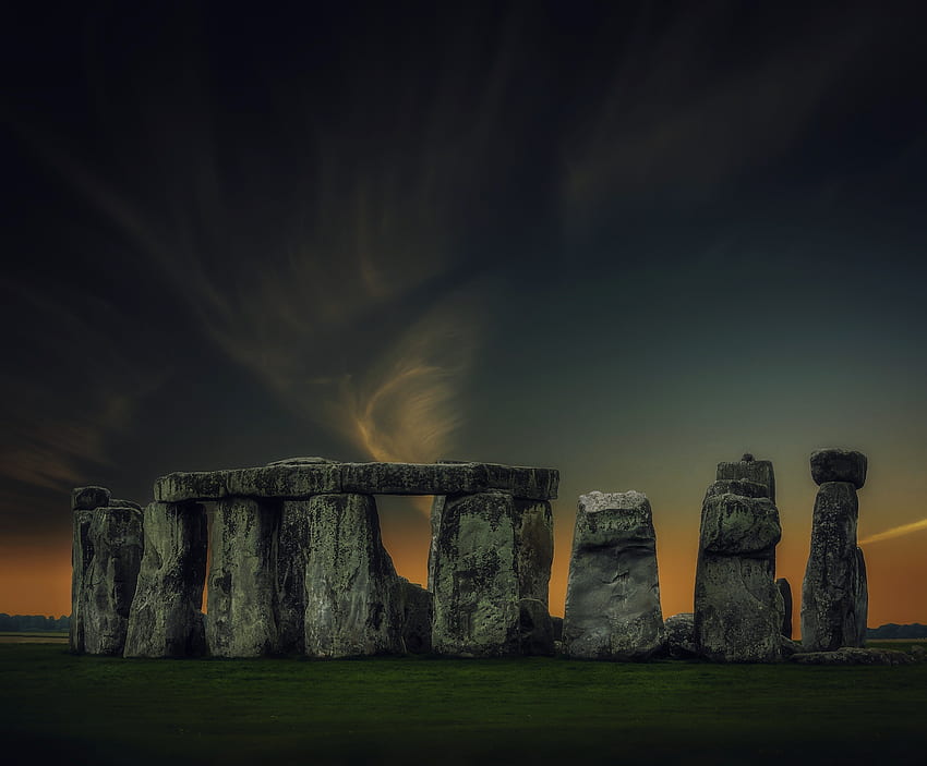 Stonehenge, landscape, night, monument, big stones HD wallpaper