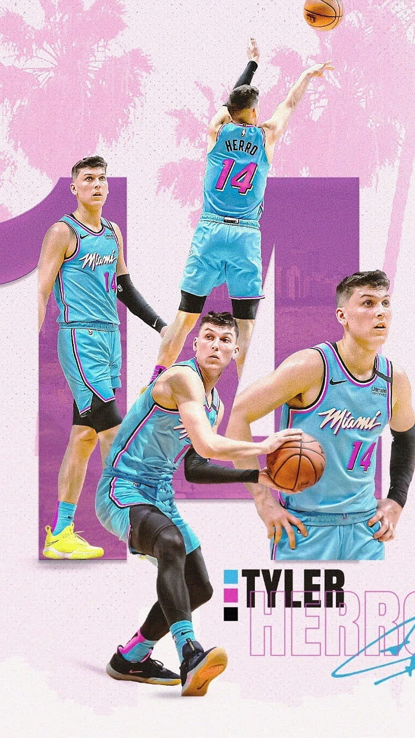 Tyler Herro Jersey Wallpaper for iPhone X and up! (designed around the  notch to accommodate the shape of the screen :) ) : r/heat