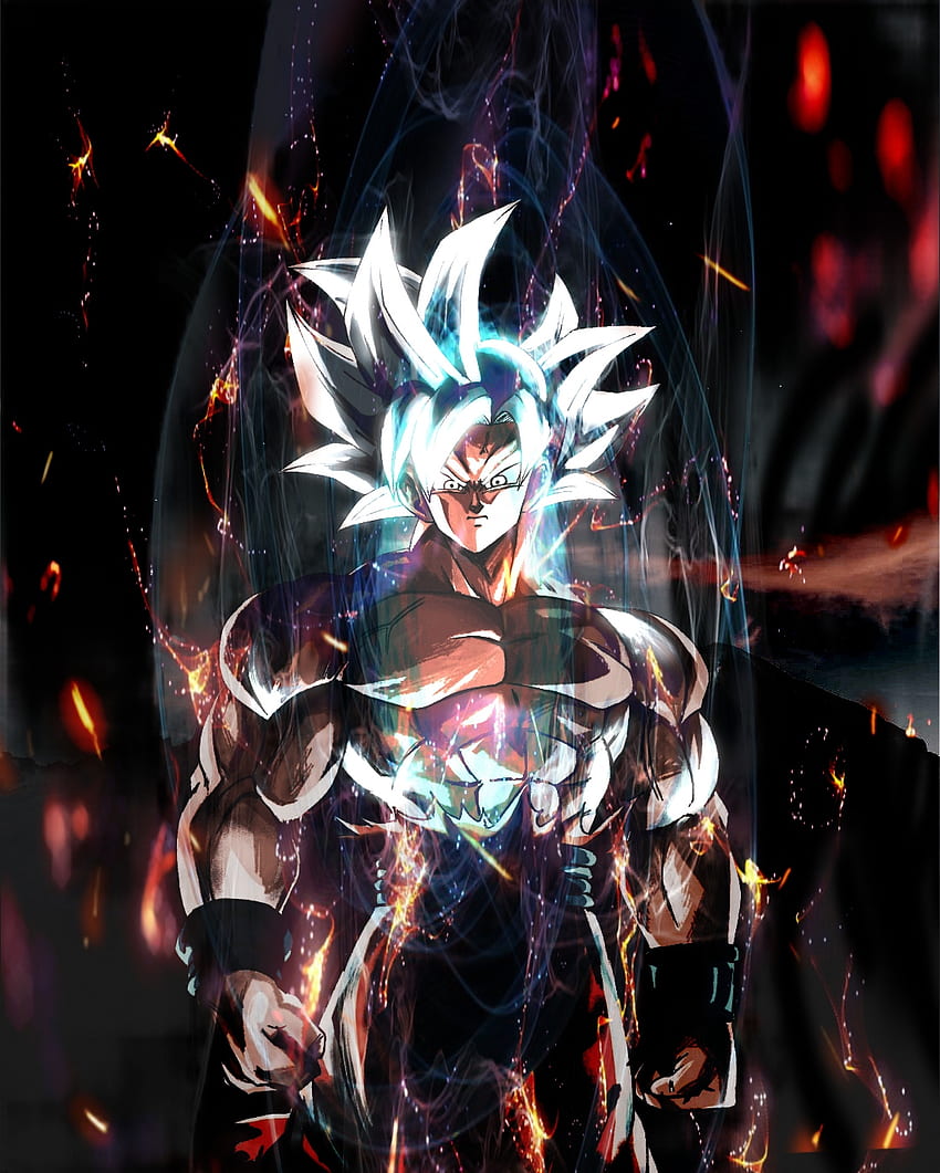 Goku MUI, electric blue, art, dragonballsuper, anime HD phone wallpaper