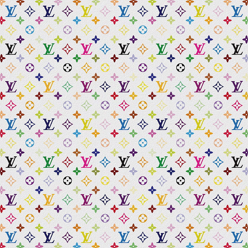 iPada . Louis Vuitton Multicolor, monogram, tło Louis Vuitton, nadruk Louis Vuitton Tapeta na telefon HD