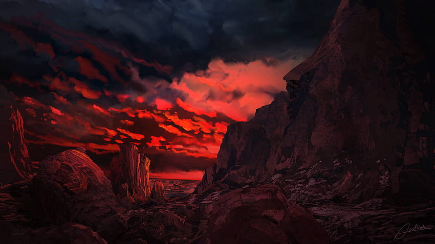 Red Mountains 1440P Auflösung , Natur , , und Hintergrund, 2560X1440 Rot Art.-Nr HD-Hintergrundbild