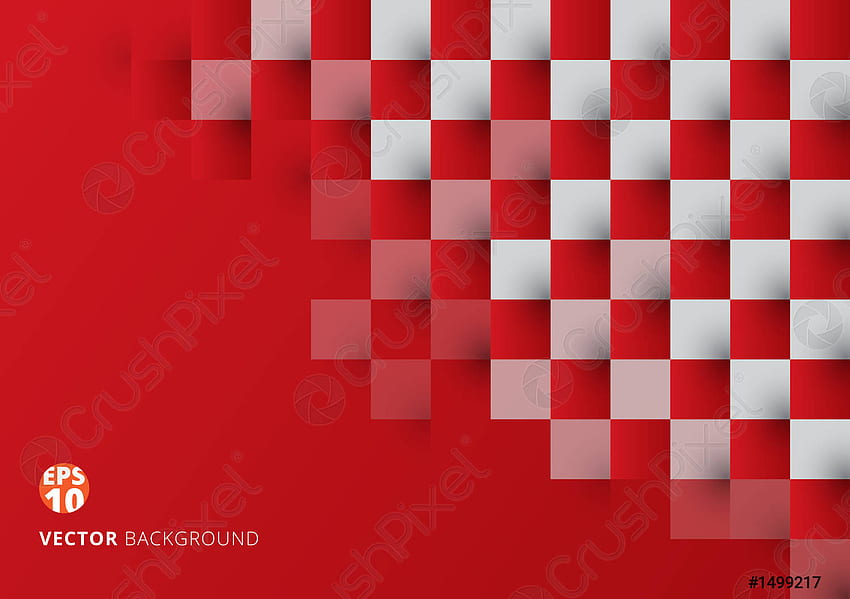 Latar belakang pola geometris persegi merah dan putih abstrak dengan salinan - vektor stok, Pola Merah Tua Wallpaper HD