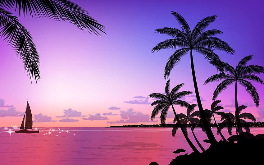 Галерия на тропическия плаж (89 плюс) PIC WPT407911, Розов тропически плаж HD тапет