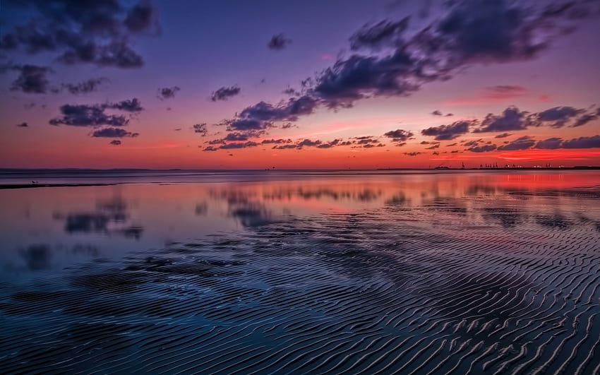 Sunset Tide, Aesthetic Scenery HD wallpaper