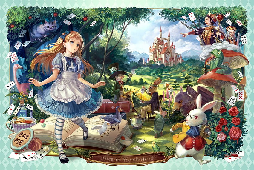 Alice (Wunderland) Alice im Wunderland Tier Vogelbuch Grinsekatze, Alice im Wunderland Anime HD-Hintergrundbild