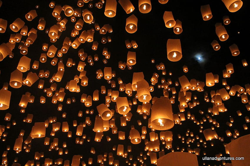 Yee Peng (Festival delle lanterne del cielo), Lanterna di carta Sfondo HD