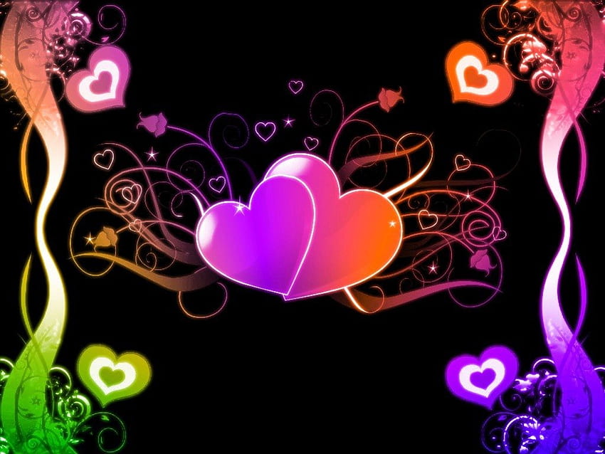 Light up my Hearts, hearts, love in the dark, send me your love, sweet hearts HD wallpaper
