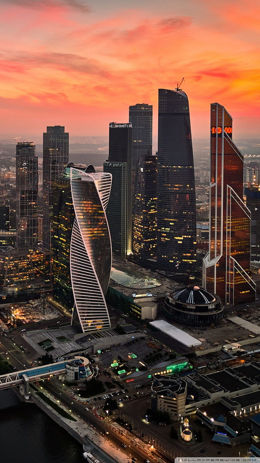 Moscow International Business Center, Russia Ultra HD phone wallpaper