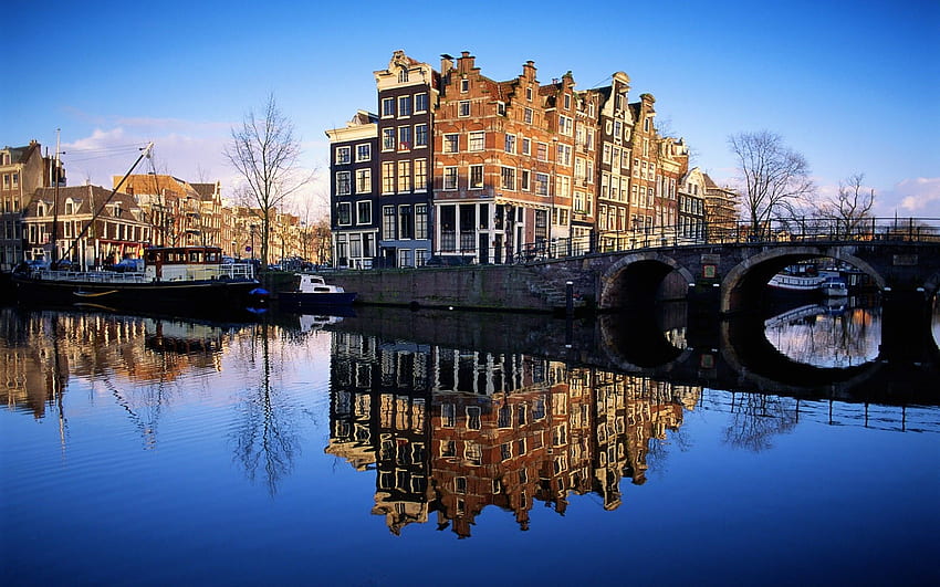 landscape, Bridge, Amsterdam / and Mobile, Amsterdam Skyline HD wallpaper